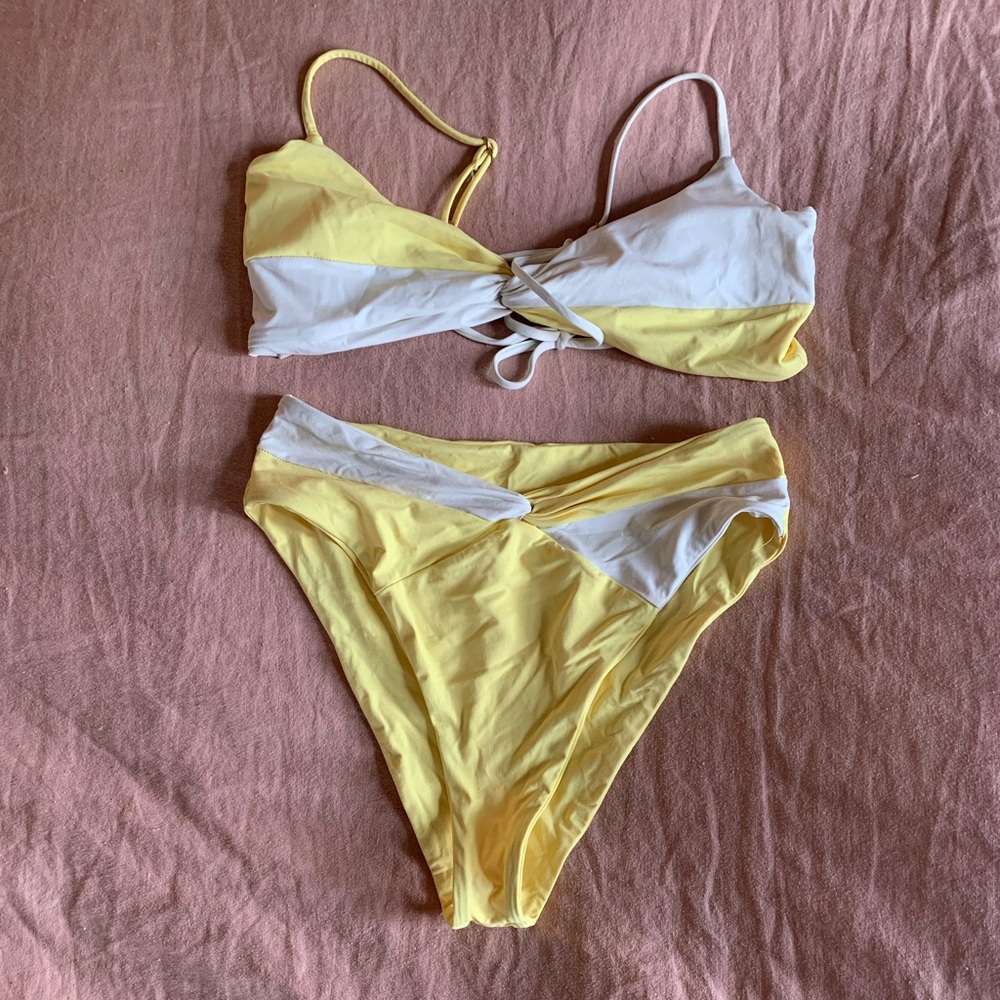 L*space Color Block Yellow Bikini